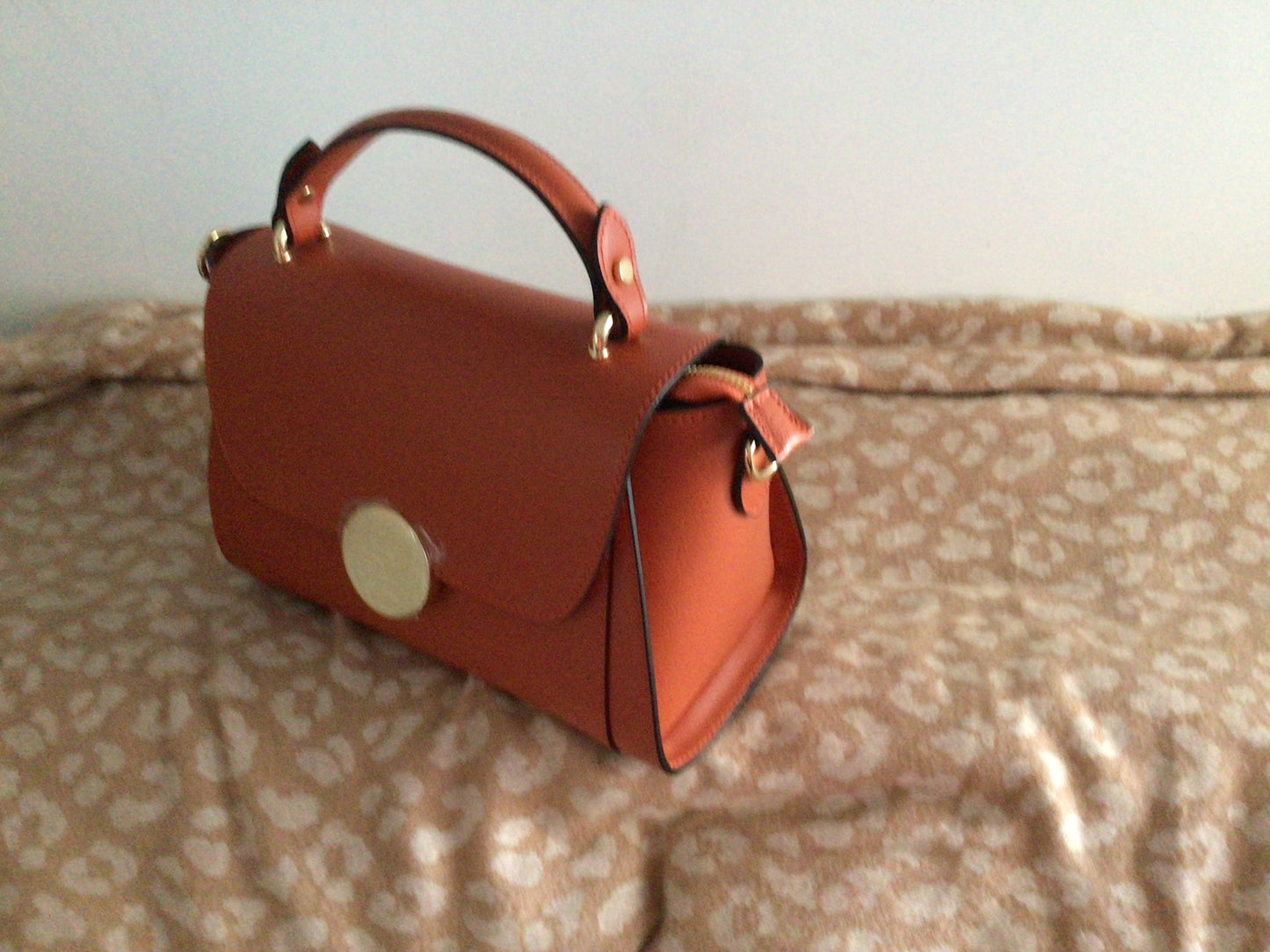 Sac Ella en cuir couleur orange
