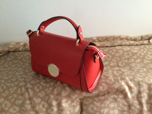 Sac Ella en cuir couleur rouge