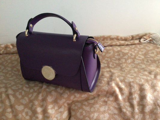 Sac Ella en cuir en violet